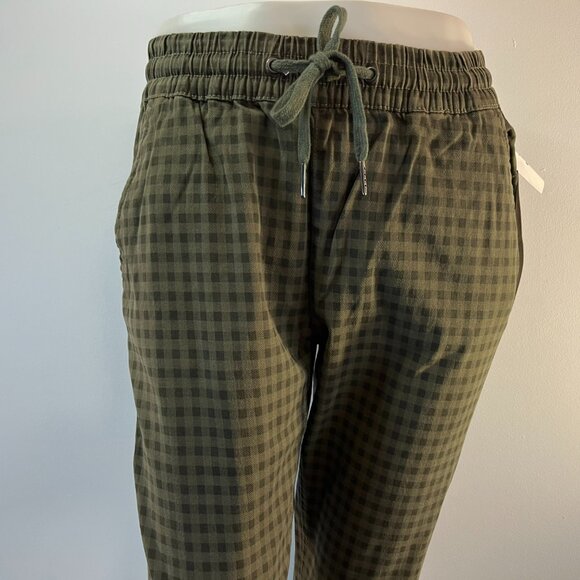 Rag Supply Women's Green Check Jogger Pants - Size Small - NWT - Picture 2 of 5